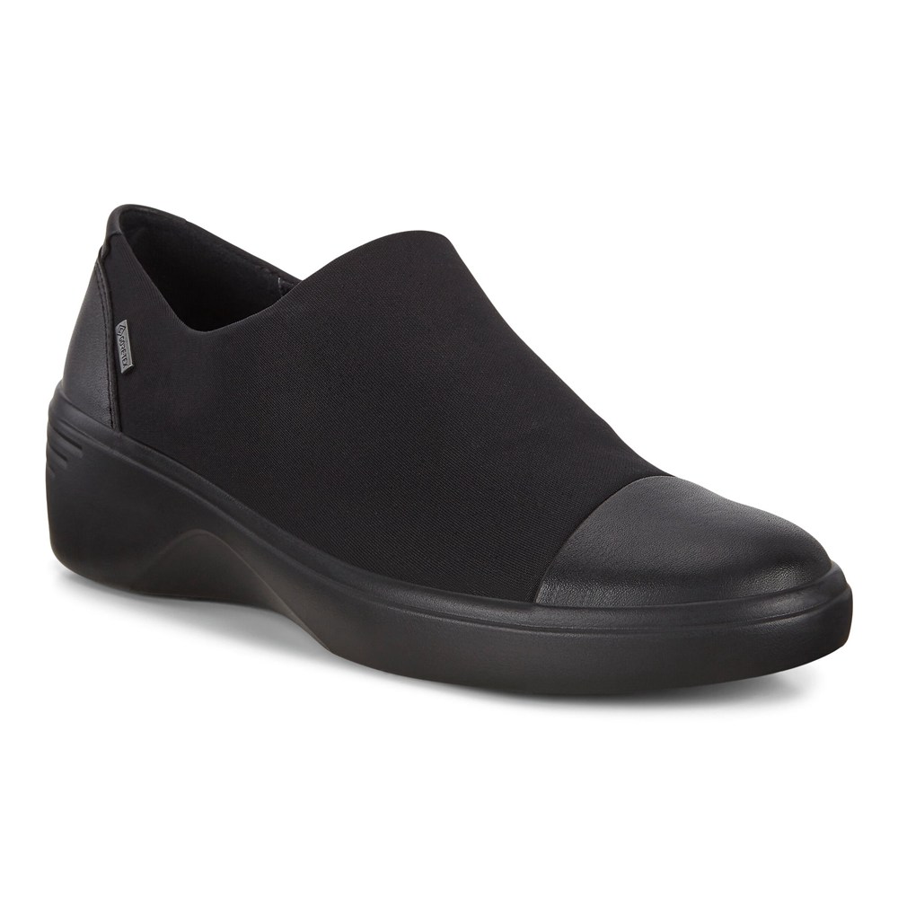 ECCO Womens Slip-On Black - Soft 7 Wedge - PJG-750926